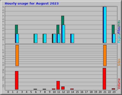 Hourly usage for August 2023