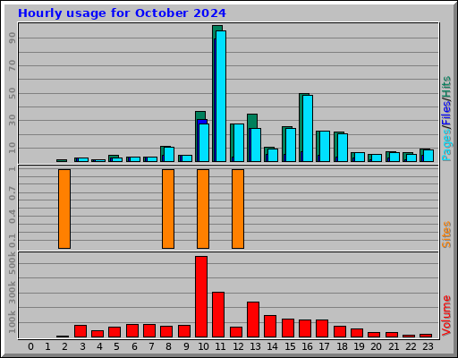Hourly usage for October 2024