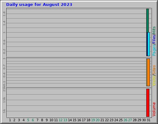 Daily usage for August 2023