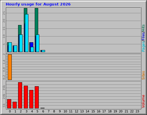 Hourly usage for August 2026
