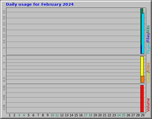 Daily usage for February 2024 Daily usage for February 2024